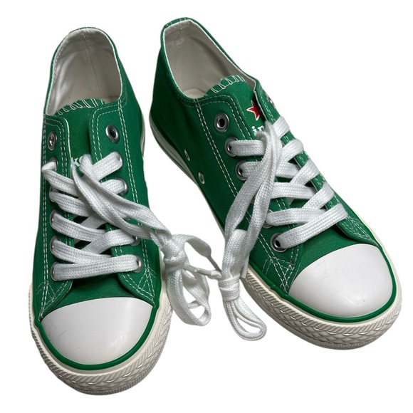 Heineken Green Canvas Low Top Sneaker Size 7.5 - Picture 3 of 10